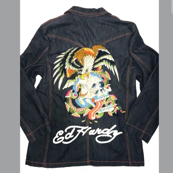 ed hardy jean jacket